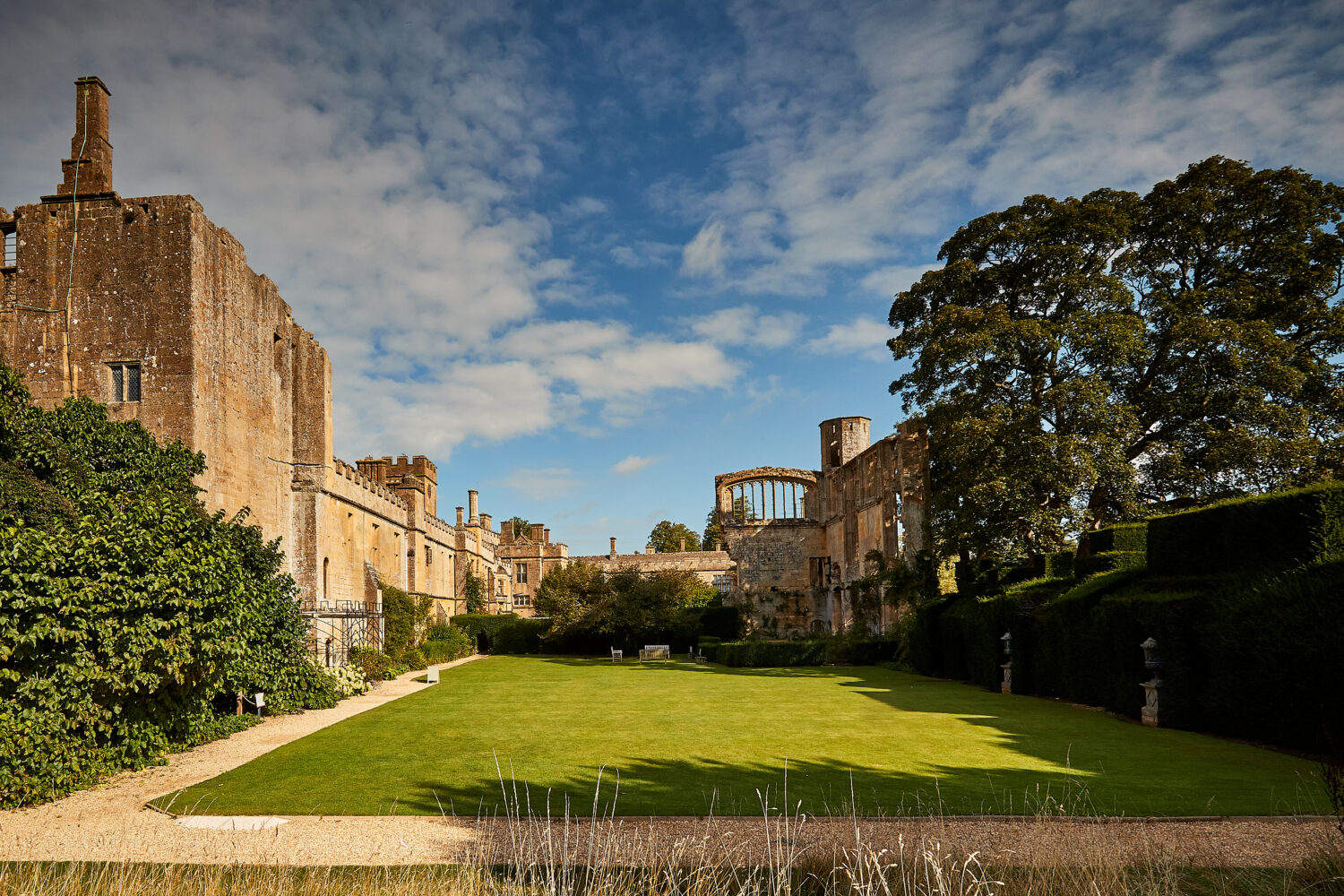 Exterior shot of the Mulberry lawn