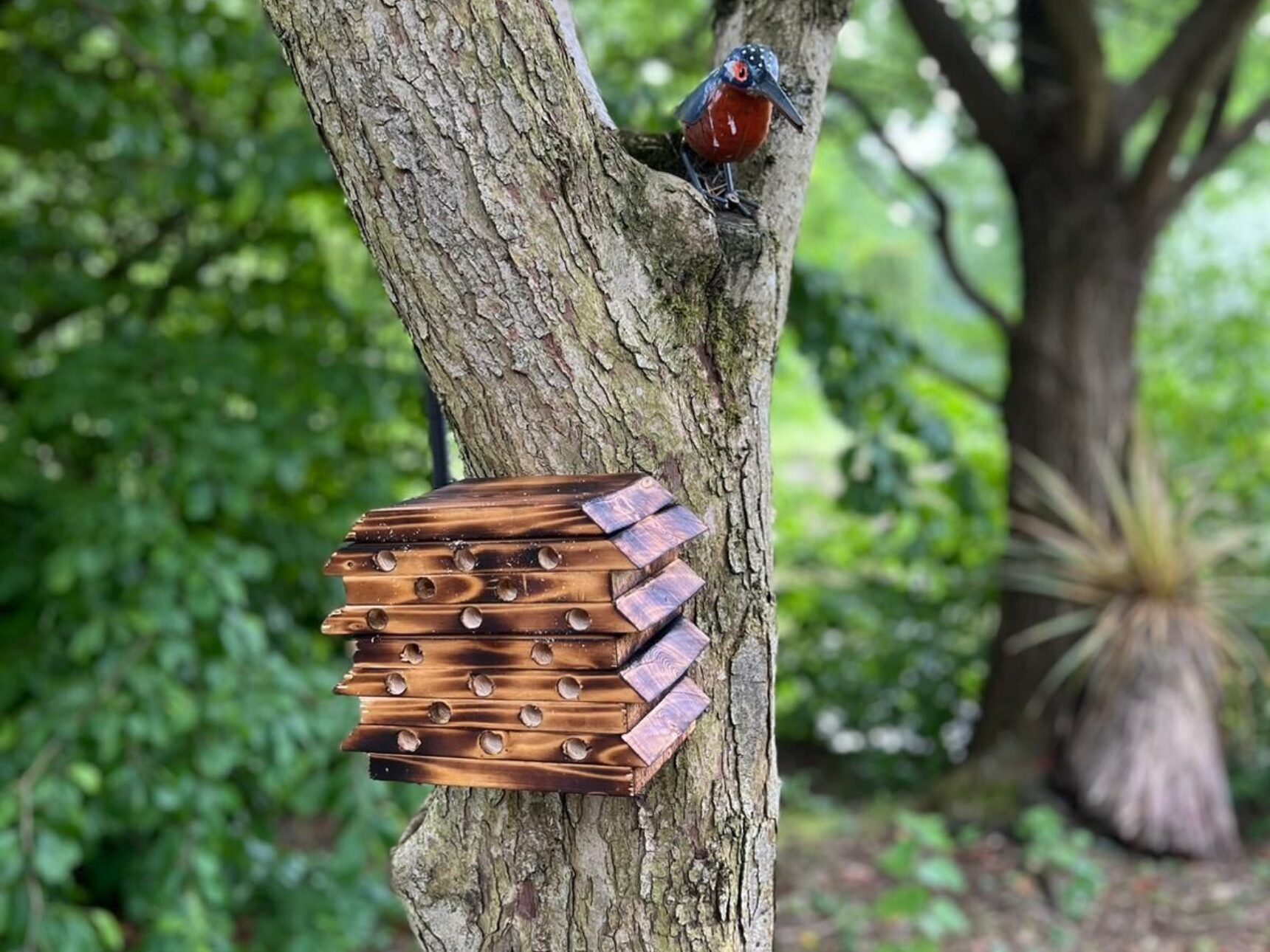 The Print Waste team installed an extra, mini bee house!