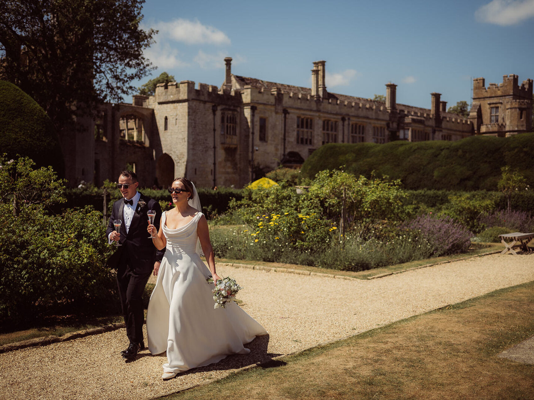 Moments of 'I Do' feel the embrace of the soft scent of roses as you enter the rose garden with a refreshing glass of cold bubbles.