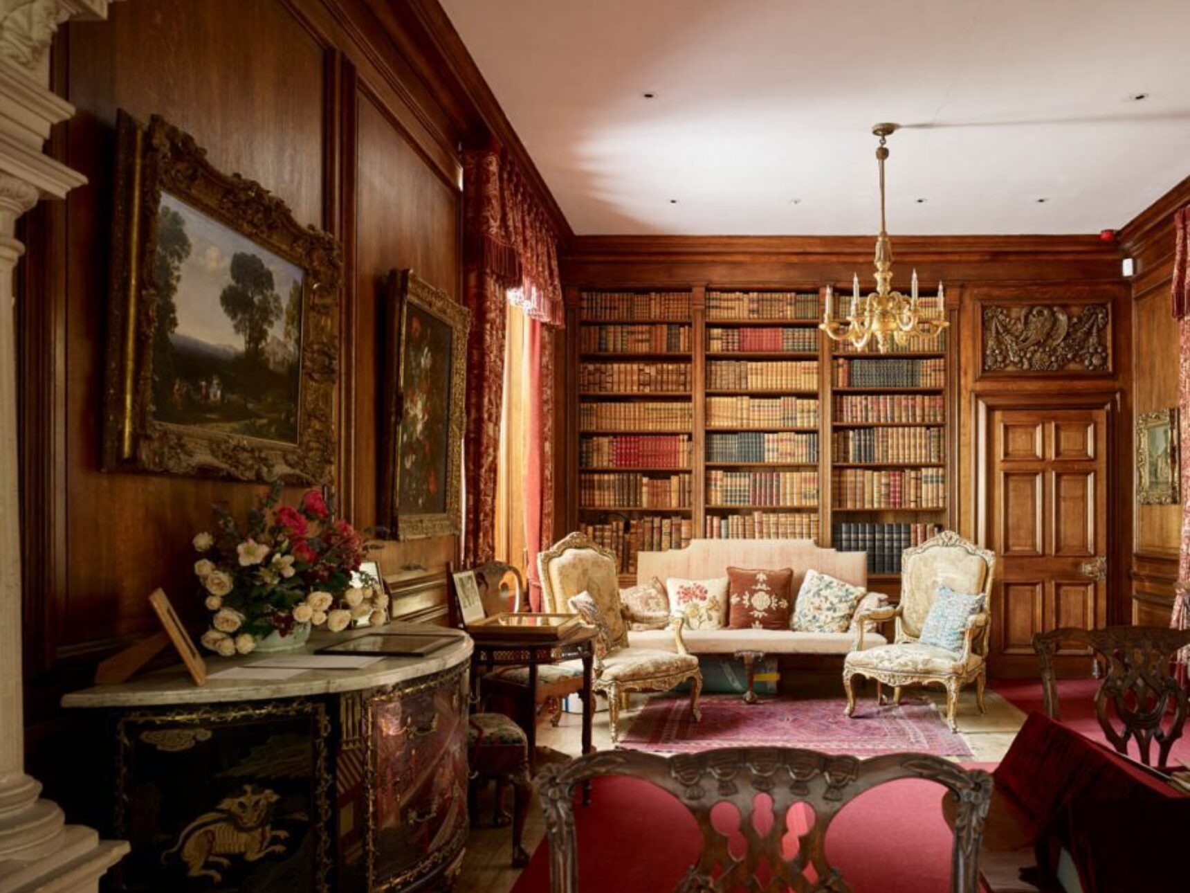 The library houses more than 1,000 delicate books, some over 400 years old, providing an atmospheric backdrop