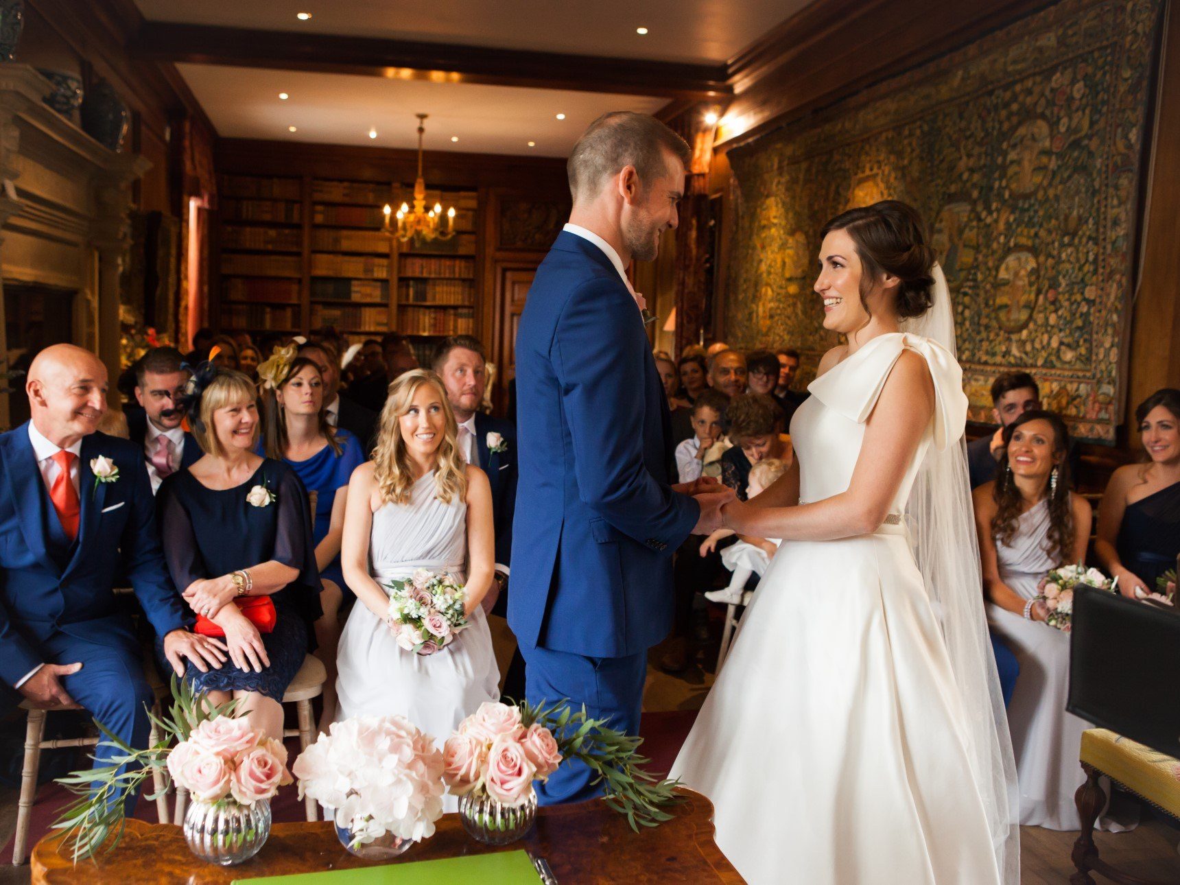 Intimate ceremony in library